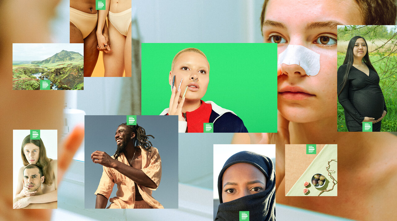 Collage verschiedener Portr&auml;ts und Bilder mit unterschiedlichen Menschen in verschiedenen Posen und Stilen, die Vielfalt und Individualit&auml;t durch Gesichtsausdr&uuml;cke und Haltungen zeigen.
